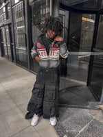 BLACK ARILLIST SOUL ZIP UP HOODIE