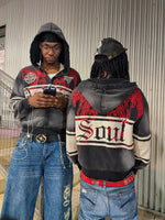 BLACK ARILLIST SOUL ZIP UP HOODIE