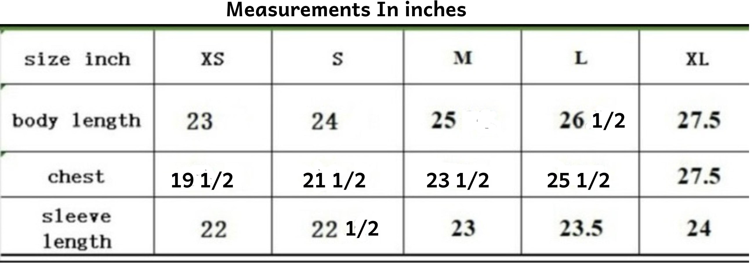 Size Chart Image